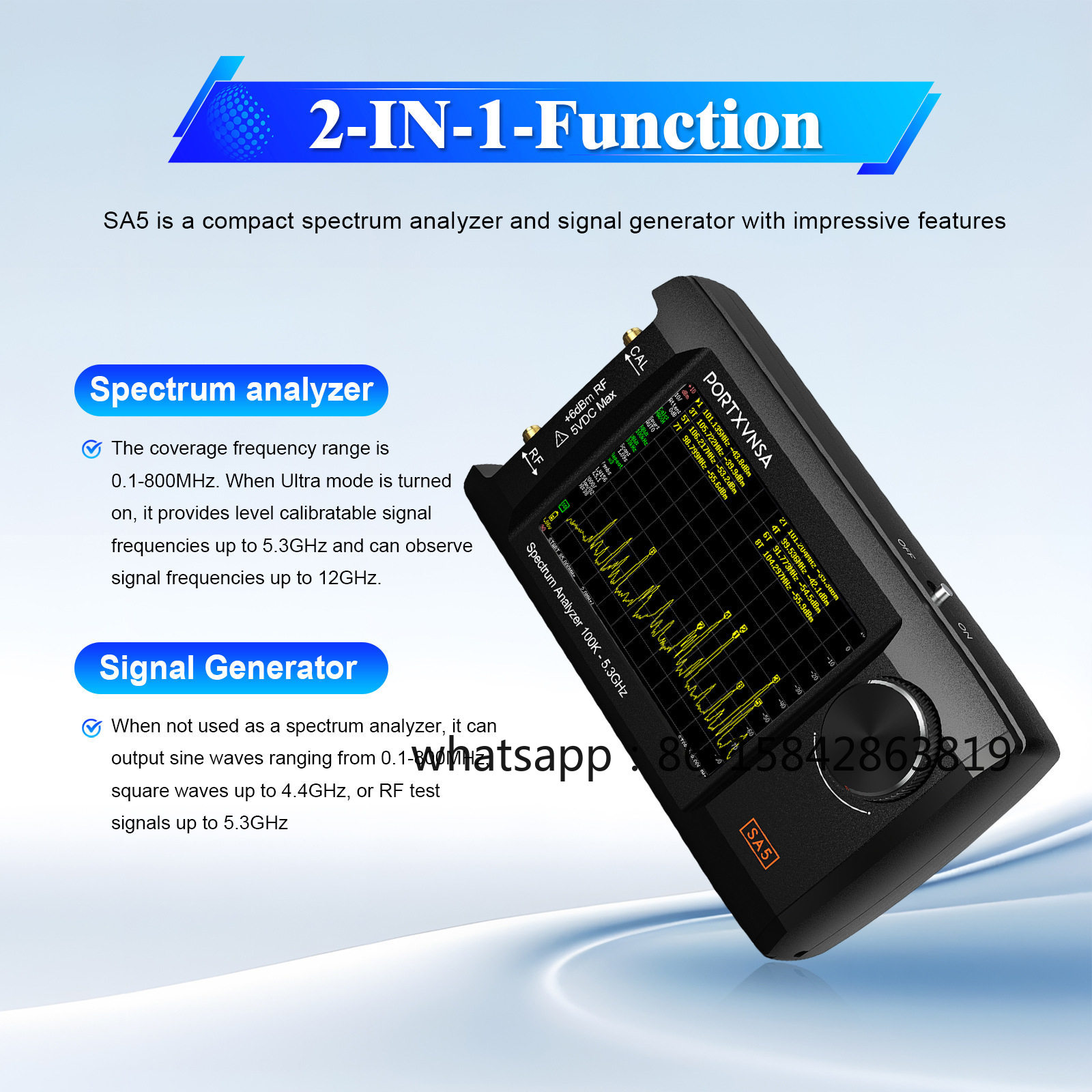 SA5 Taşınabilir Spektrum Anali - Signal Generator Spectrum Analyzer incelemesi ve fiyatı