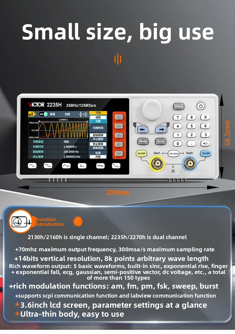VICTOR Sinyal Jeneratörü Tek İ - Function Arbitrary Waveform Generator incelemesi ve fiyatı